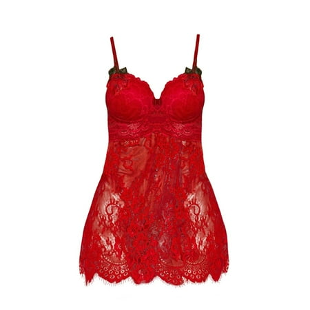 Midwennn New Embroidered Mesh Lace Hollow Out Backless Nightdress Pajamas Sexy Long Robes for Women Lingerie Gown Thigh High Stockings for Women Lingerie