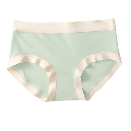 Scyoekwg Women s Underwear Mid Waisted Underwear Ladies Underpants Seamless Patchwork Stretchy Comfort Hipster Panties (Green XL)