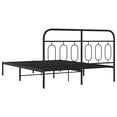 thumbnail image 6 of vidaXL Metal Bed Frame without Mattress with Headboard Black 59.1"x78.7", 6 of 7