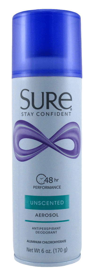 Sure Deodorant 6oz Aerosol Unscented (Pack of 3)