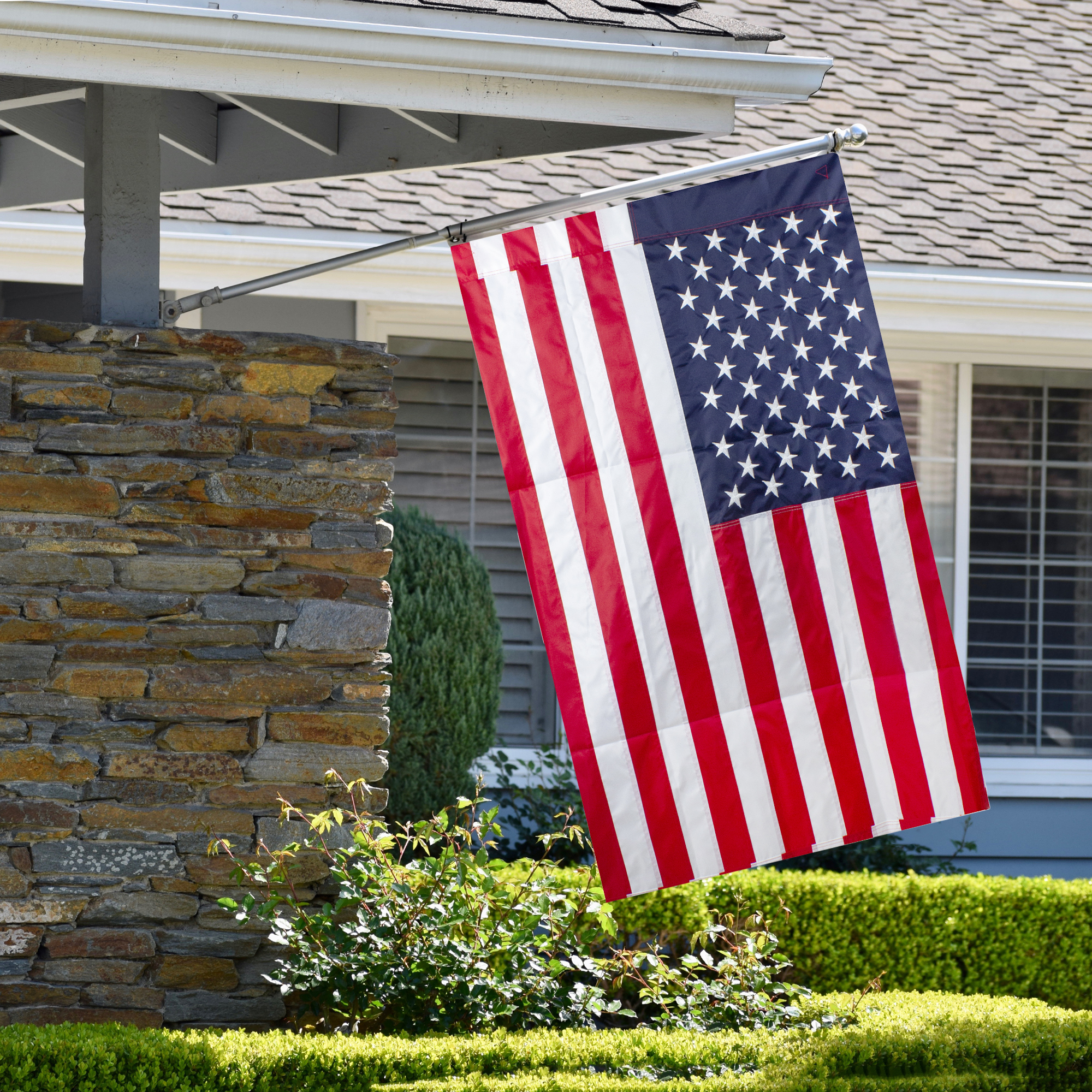 Patriotic Americana Embroidered Outdoor House Flag 28" x 40"