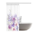thumbnail image 2 of MYPOP Lavender Shower Curtain, Purple Pink Cornflowers Classic Design Gentle Floral Art Wedding Decorations Fabric Bathroom Decor with Hooks, 60 X 72 Inches, Violet Pink Grey, 2 of 3