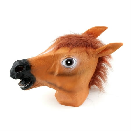 creepy horse mask head halloween costume theater prop nov