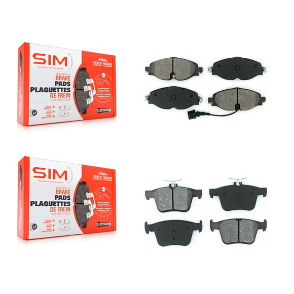 SIM Front Rear Semi-Metallic Brake Pads Kit for Car Volkswagen Jetta Taos Audi A3 Quattro e-Golf Sportback e-tron TT KSM-100466