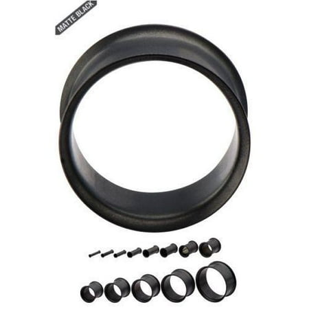 Double Flare Ear Flesh Tunnels - Flesh Tunnels black matte Surgical Steel Double Flare Earlets