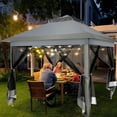 thumbnail image 4 of COBIZI Pop-up Gazebo 12x12 Outdoor Gazebo Canopy with Mosquito Netting Patio Tent Backyard Canopy with 2-Tiered Vented Top 3 Adjustable Height and 144 Square ft of Shade,Dark Gray, 4 of 13