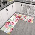 thumbnail image 2 of Pioneer Flower Floral Print Pattern Kitchen Rugs Sets Of 2,Anti Fatigue Kitchen Mat Rugs Non Slip Washable,Decorative Kitchen Floor Mats for Kitchen,Sink,Laundry,17"x30"+17"x47", 2 of 7