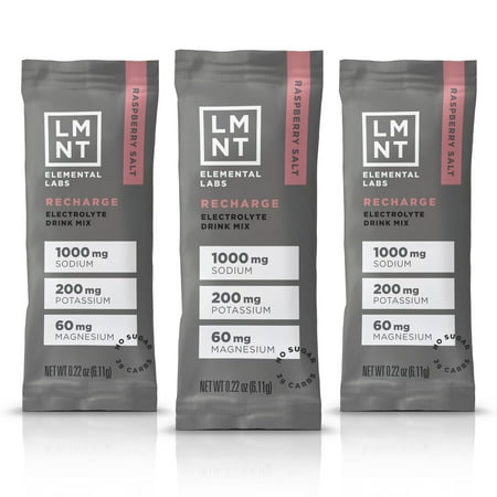 LMNT Electrolyte Drink Mix | Hydration Powder | Keto & Paleo | No Sugar  No Artificial Ingredients | Raspberry Salt | 30 Stick Packs