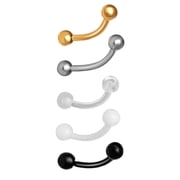 Womens Stainless Steel Multicolor Eyebrow Rings, 16G, 5-Pack