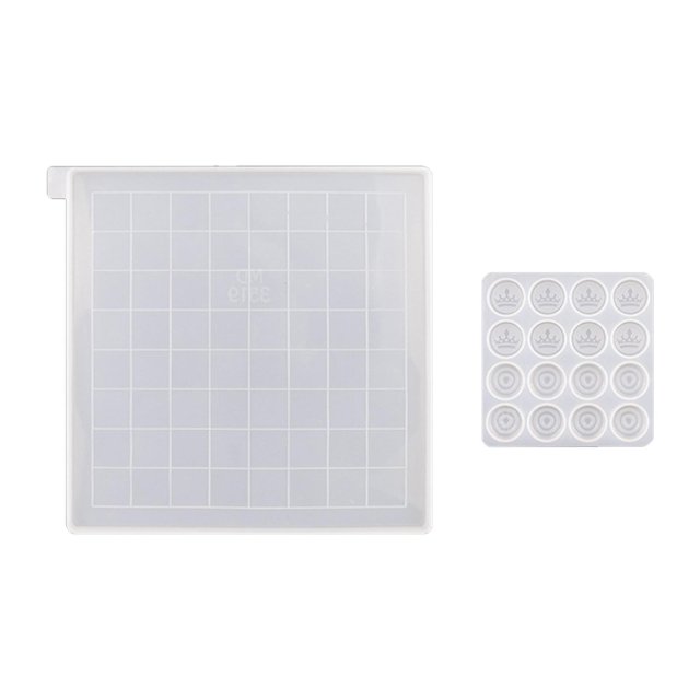 Moldes de silicona para tablero de ajedrez, piezas de ajedrez, juego de moldes de fundición de resina para bricolaje epoxi 277x277x1 CM 111 CM