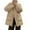 Khaki, variant on FDGIU Winter Jackets for Women Insulated Coat Ladies' Casual Colored Long-sleeved Jacket Without A Hood And With A Stand Collar