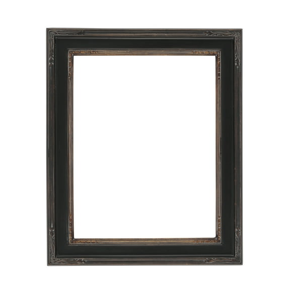 Creative Mark Plein Air Museum Collection Nouveau Picture Frame Solid Wood Composition Hand-Leafed Museum Quality Closed Corner - Black/Gold 11x14