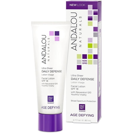 Andalou Naturals Age Defying Ultra Sheer Daily Defense Facial Lotion SPF 18 2.70 oz (Pack of 3)