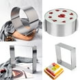 thumbnail image 4 of 6-12 Inch Adjustable Cake Mold Mousse Ring Baking Tools Stainless Steel Cake Mold Set of 2 (Round+Square), 4 of 6