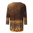 thumbnail image 4 of EQWLJWE Womens Party Sequin Tops 3/4 Sleeve Crewneck Cute Shirts Casual Glitzy Print Trendy Tops Three Quarter Length Summer Pullover T Loose Shirt Gifts for Your Family (S-5Xl), 4 of 5