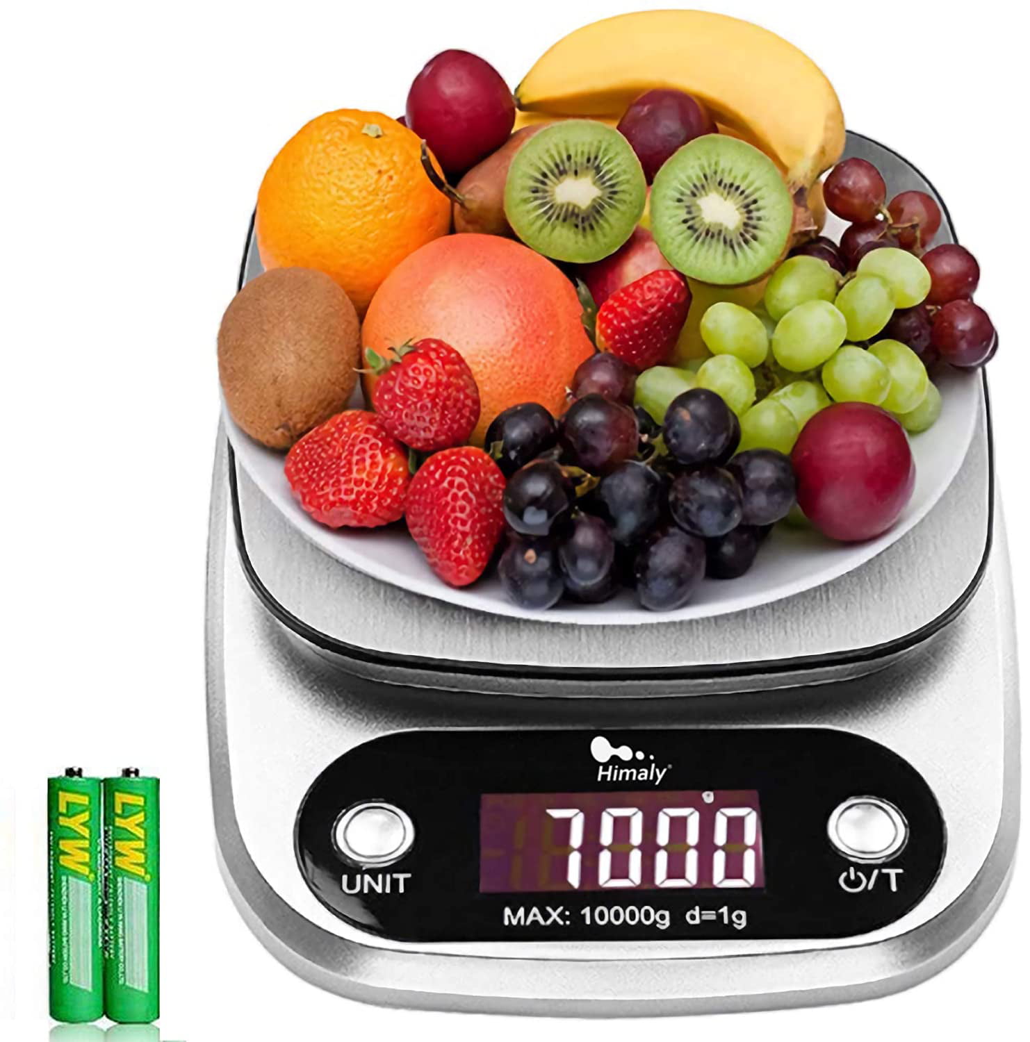 Stainless Steel Digital Kitchen Scale 10000g/1g High Precision Measurement LCD 