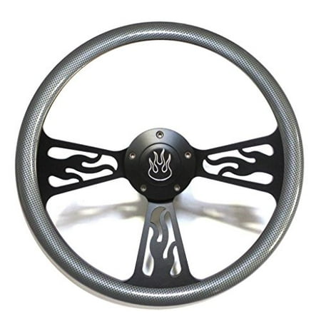 - Hot Rod Street Rod Rat Rod Truck Steering Wheel Carbon Fiber & Black Flames