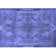 thumbnail image 1 of Ahgly Company Machine Washable Indoor Rectangle Medallion Blue Traditional Area Rugs, 2' x 5', 1 of 4