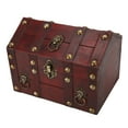 thumbnail image 3 of Caja de almacenamiento vintage de madera, decoración antigua, caja de almacenamiento de cofre del tesoro elegante retro con cerradura de combinación, 3 of 12