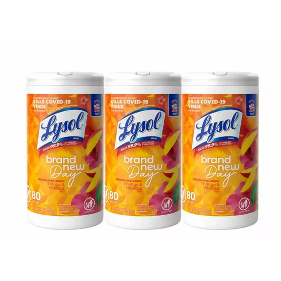 Lysol 80-Count Mango and Hibiscus Disinfecting Wipes (3-Pack)