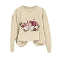 thumbnail image 2 of Craaazy Womens Shirts Pumpkin Embroidery Print Sweatshirt Long Sleeve Top Gifts, 2 of 3