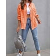 thumbnail image 2 of Ripped Jean Jacket for Women Distressed Washed Button Down Frayed Hem Denim Shacket with Pockets Shermie, 2 of 5
