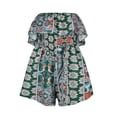 thumbnail image 5 of Shadoumai Women Off Shoulder Romper Strapless Floral Print Striped Beach Shorts Jumpsuit, 5 of 10
