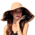 thumbnail image 1 of Gorra para el Sol de ala Ancha - Sombrero de Pescador Plegable Grande Sombrero de Playa Gorra de Viaje para Mujer, 1 of 6