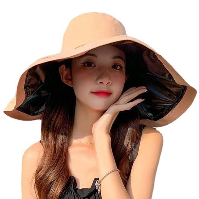 Gorra para el Sol de ala Ancha - Sombrero de Pescador Plegable Grande Sombrero de Playa Gorra de Viaje para Mujer