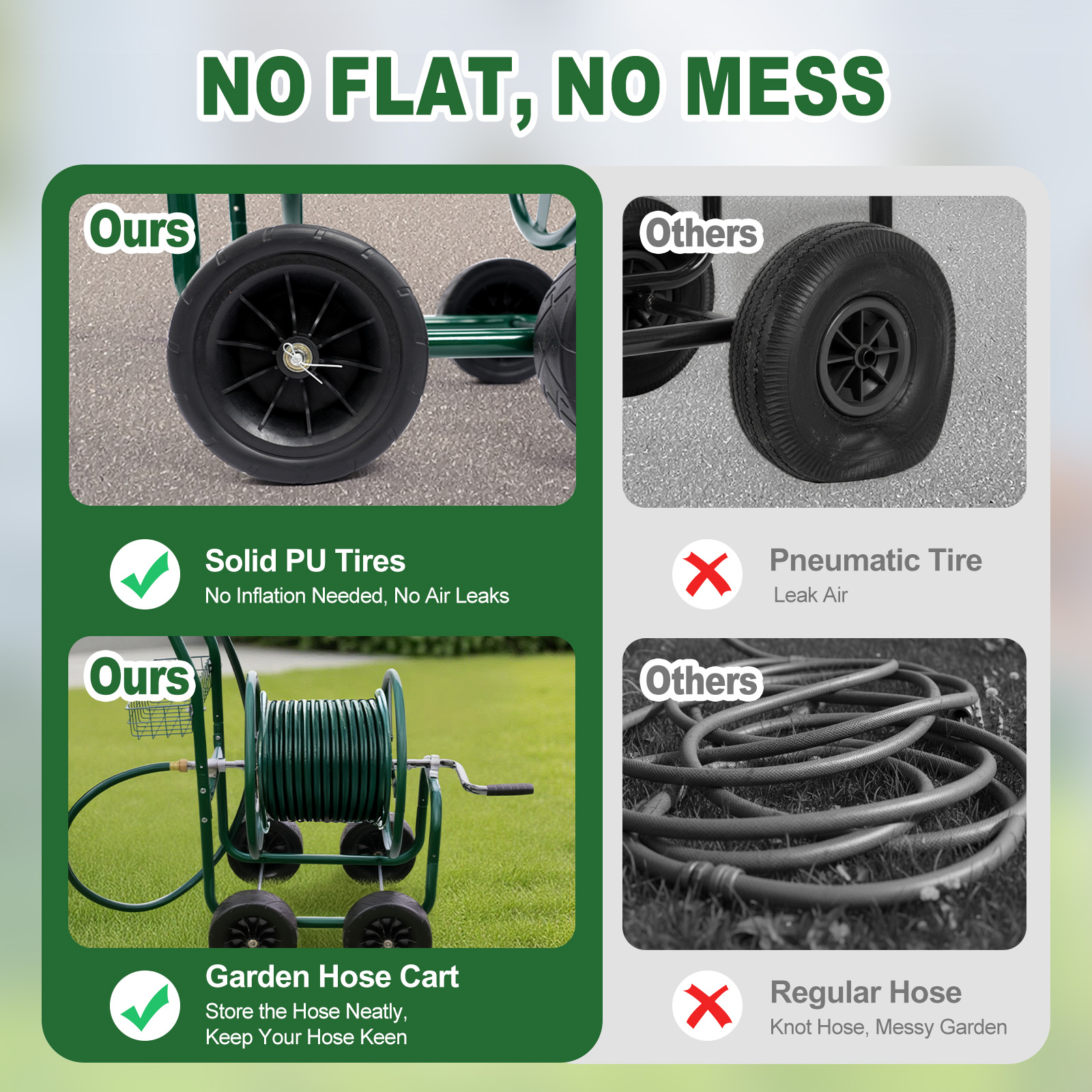 Zimtown Heavy Duty Hose Reel Cart, 250FT Capacity Mobile Steel Garden Tool with Integrated Storage Basket