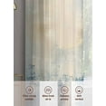 thumbnail image 6 of Abstract Oil Painting Theme Sheer Curtains for Living Room Bedroom, Light-filtering Sheer Curtain, Beige Blue Graffiti Art Rod Pocket Voile Window Treatment Drapes, 52’’Wx96’’L, 2 Panels Set, 6 of 7