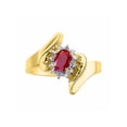 thumbnail image 1 of Rylos 14K Yellow Gold Floral Designer Ring with 6X4MM Oval Gemstone & Sparkling Diamonds - Birthstone Ruby Jewelry Size 7, 1 of 7