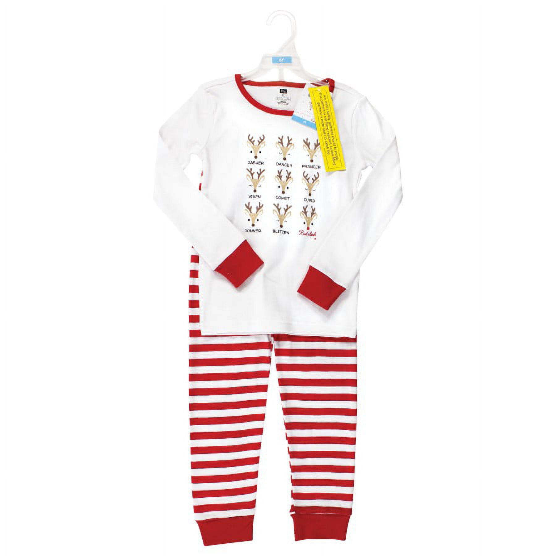 Hudson Baby Child Cotton Pajama Set, Santas Reindeer, 8 Years