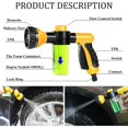 thumbnail image 3 of Pistola de riego para jardín, regadera con 8 modos de riego, dispensador de jabón incorporado para lavar el coche, regar el jardín, duchar a las mascotas, 3 of 5