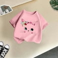 thumbnail image 5 of LRen Girl Tops Size 7-8 Tie Dye Graphic Print Short Sleeve Crewneck Kids Tees Soft Cute Tees Toddler Clothes,Z06-Pink,100, 5 of 5