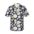thumbnail image 2 of Yiaed Daisy Floral Print Hawaiian Shirt for Men Short Sleeve Button Down Shirts Beach Shirts for Men-Large, 2 of 5