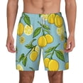 thumbnail image 3 of Uemuo Lemon Pattern Mens Swim Trunks Quick Dry Board Shorts with Mesh Lining, Stretch Beach Shorts Quick Dry No-Chafing Board Shorts-Medium, 3 of 9