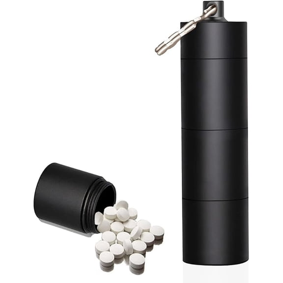 Portable Keychain Pill Holder Case, XUET 3 Compartments Metal Pocket Emergency Pill Container Dispenser Box Outdoor Medicine Bottle Tin for Daily Supplyment