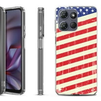 Shockproof Protective Phone Case for Motorola Moto G 5G 2025, by OneToughShield - Flag / USA
