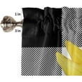 thumbnail image 5 of Kitchen Cafe Window Tier Curtains and Valance 3 Pieces Set Watercolor Sunflower Rod Pocket Window Valances Panel Privacy Short Drapes Window Treatment for Bedroom Country Black White Buffalo Plaid, 5 of 6