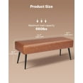 thumbnail image 2 of VEVOR PU Leather Bedroom Bench with Metal Legs Shoe Bench for Entryway Brown, 2 of 9