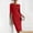 Red women's bodycon midi dress a1, variant on Women's Round Neck 3/4 Sleeve Bodycon Midi Dress Elegant Formal Slim Fit Cocktail Party Vacation Dresses, Red L