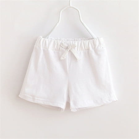 

Summer Savings Clearance 2023! Loopsun Toddler Shorts Solid Elastic Waist Fashion Cute Casual Sports Shorts White