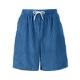 thumbnail image 6 of Garbnen Corduroy Shorts Elastic Waist Wide Leg Mens Athletic Shorts Breathable Big and Tall Fitness Going Out Mens Bermuda Shorts with Pockets Blue XXL, 6 of 9