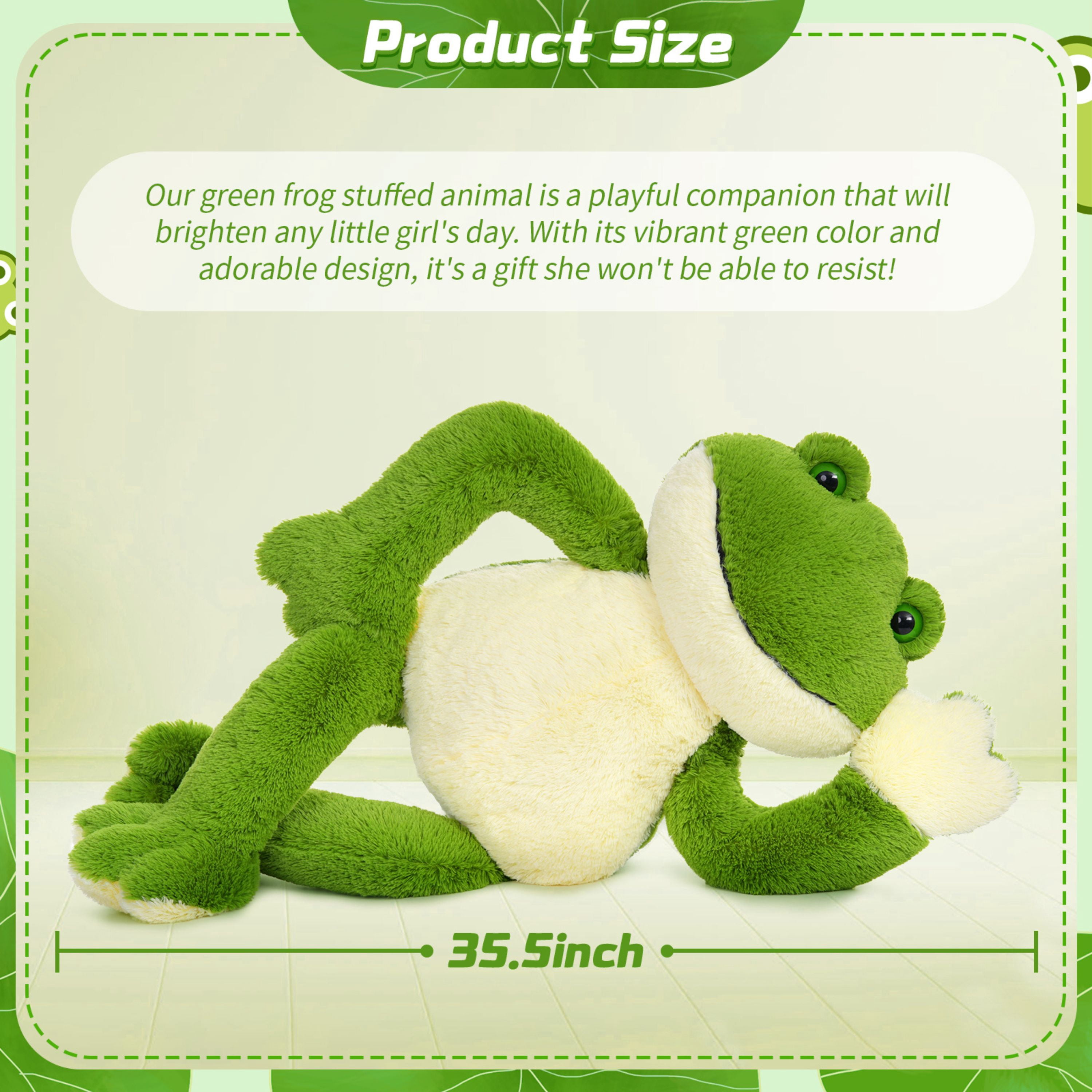 Muiteiur Frog Stuffed Animal 35.5" Giant Frog Plush Toy Frog Body Pillow