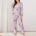 thumbnail image 2 of Xecao Easter Rabbit for Women's Long-Sleeved Pajama Set with Button Front and Pockets Soft Lounge Sleepwear for Home Relaxation-Medium, 2 of 7
