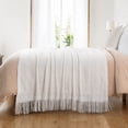 thumbnail image 6 of Cream Throw Blanket,Lightweight White Blanket with Tassels,Boho Throws for Sofa,50"x60", 6 of 8