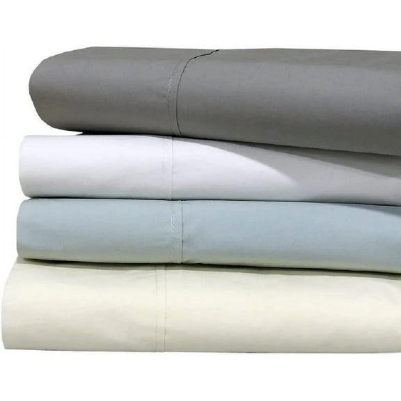 Sheetsnthings Oversized (75x112) Cotton Percale Flat Sheet Only for Twin Beds, Solid White