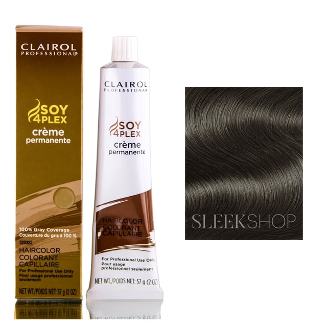 2N - Dark Neutral Brown , Clairol Professional Creme Permanente Hair Color Hair - Pack of 2 w/ Sleek Teasing Comb Tinte Cabello Clairol by Sleekshop belleza