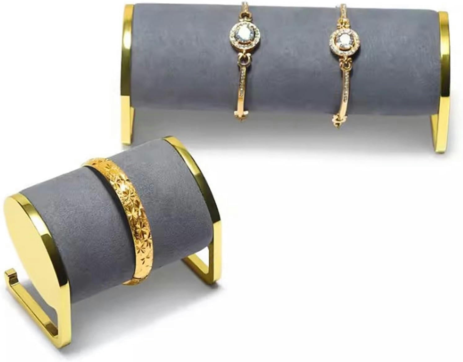 Watch Display Stand black jewelry organizer, Bracelet Display Holder Velvet Watch Stand, Jewelry Bracelet Display Stand for Selling, Metal Bangle Holder Gold Jewelry Organizer,Jewellery Display Stand(E)